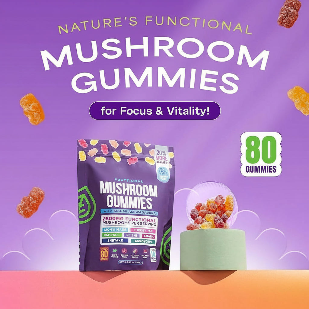 Nuvira Mushroom Gummies - Naturally Reduces Cortisol And Helps Focus To Restore Balance