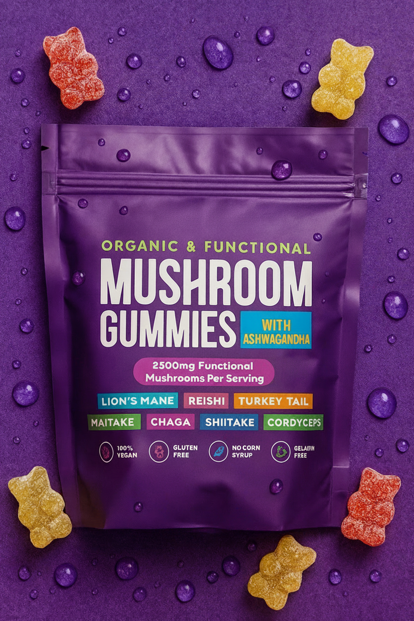 Nuvira Mushroom Gummies - Naturally Reduces Cortisol And Helps Focus To Restore Balance